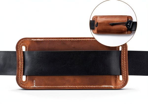 Horizontal Carry Knife, Leather Belt Knife Sheath for Everyday Carry, Knife Belt Holder Accessories, Knife Holster for Leatherman, EDC Belt Pouch for Pocket Folding Knives-3