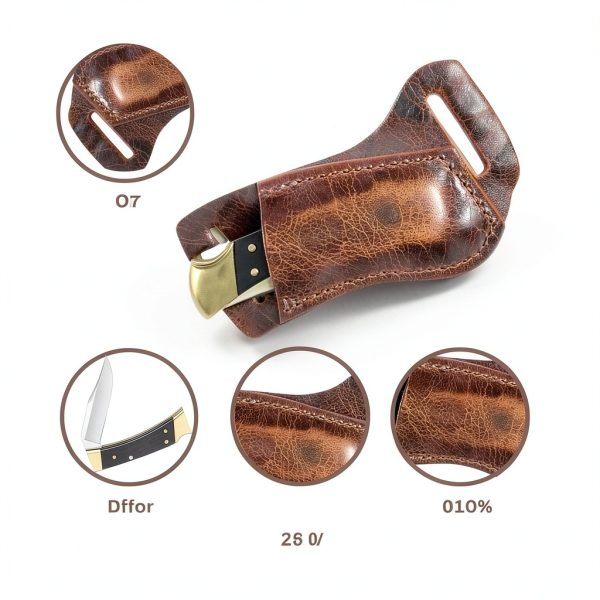 Custom Leather Sheath for Buck 110 112 Antique Brown by Coast Leathers-1