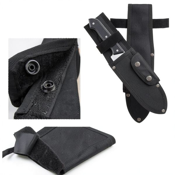 Universal Knife Sheath,Oxford Chef Knife Sheaths for Fixed Blade Knives, Knife Scabbard Cover, Shop Knife Sheath Knives Sleeves Case Edge Guards Blade Protectors for Outdoor (Black, 5.5 x 2 Inch)-4